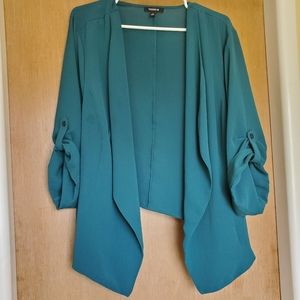Torrid Crepe Blazer 3/4 Sleeves Teal Size 3